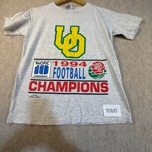 Vintage 1994 Oregon Ducks Nutmeg Mills Football Champions T-Shirt Gray Mens M